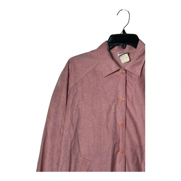 1605. VINTAGE TEDDI SPORT JACKET 100% POLYESTER SIZE PETITE MEDIUM PINK IN COLOR - Picture 3 of 9